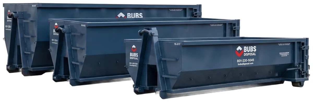 Bubs dumpsters in three sizes