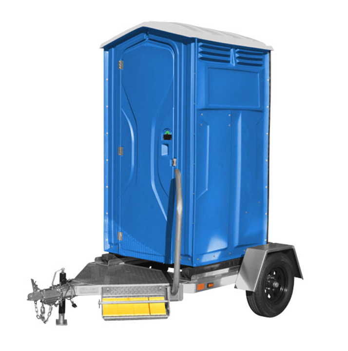 Light hauler portable toilet on remote jobsite