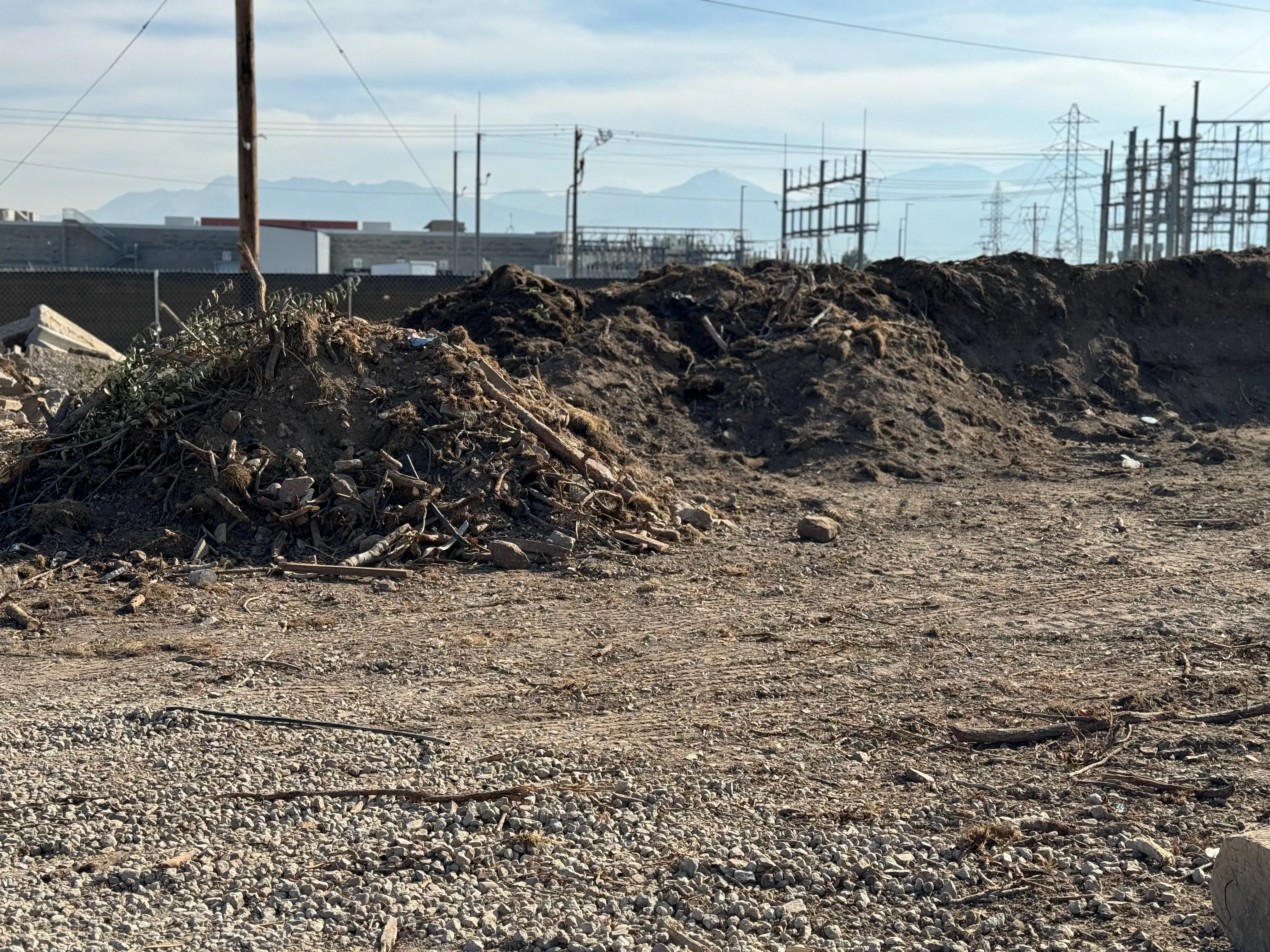 Pile of screened compost at the yard