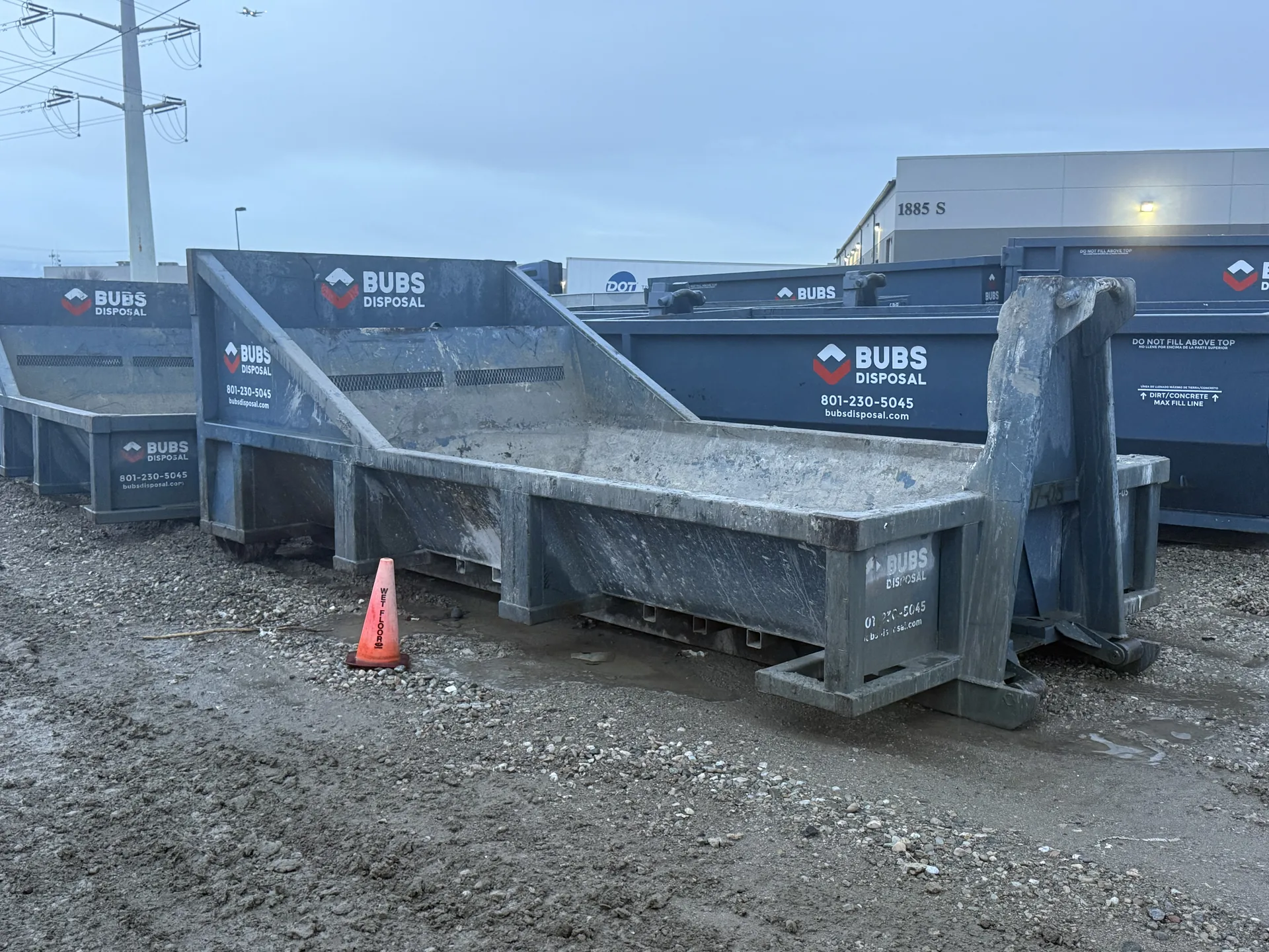 Bubs Disposal concrete washout pan during a contractor pour