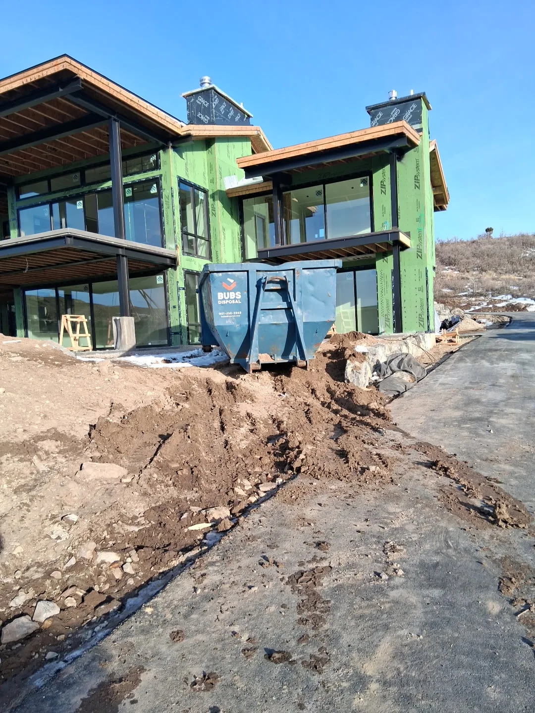 20 yard roll-off at residential construction site