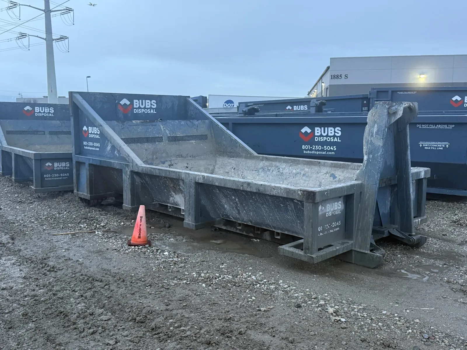 Bubs Disposal concrete washout pan during a contractor pour