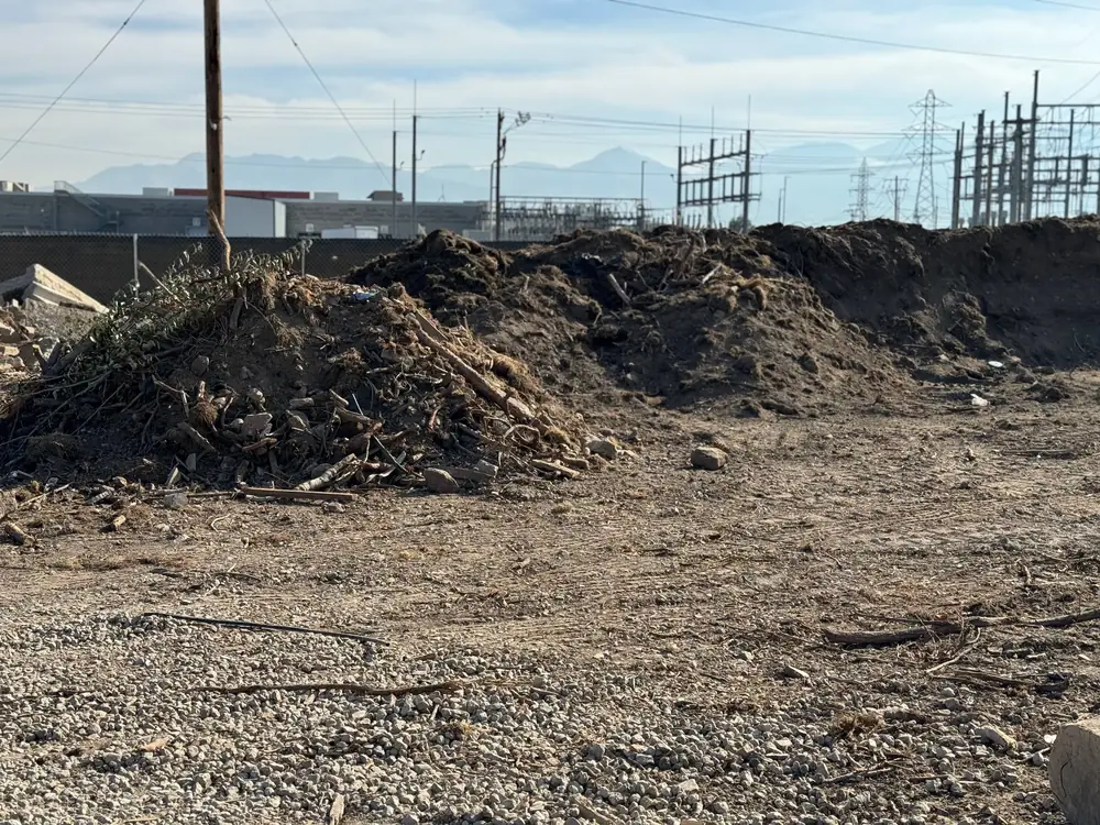 Pile of screened compost at the yard